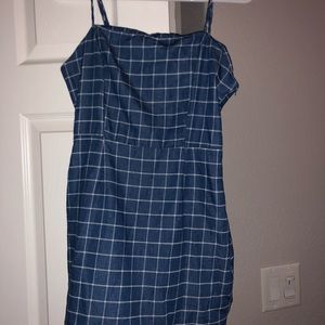 blue slip dress